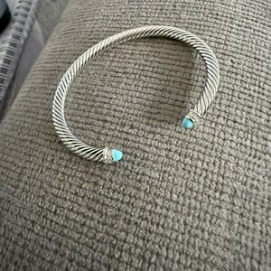 David Yurman turquoise with diamonds New 
5mm cuff sz Medium